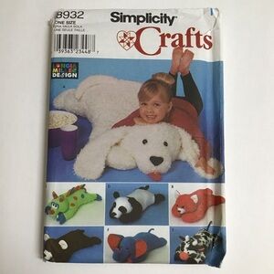 Simplicity Crafts PILLOW ANIMALS Sewing Pattern 1999 Bear Cow 8932 UNCUT NEW